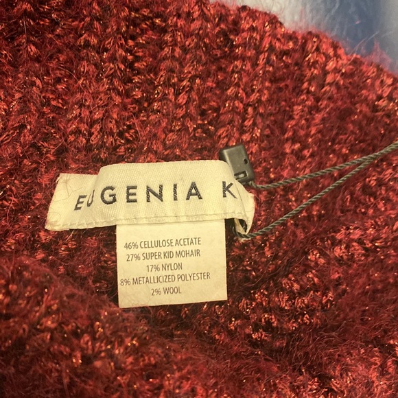 NWT Eugenia Kim Asha Wine Wool/Mohair Metallic Hat - Picture 7 of 9